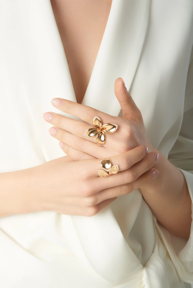 PASQUALE BRUNI 18KR GIARDINI SEGRETI THREE LEAF RING