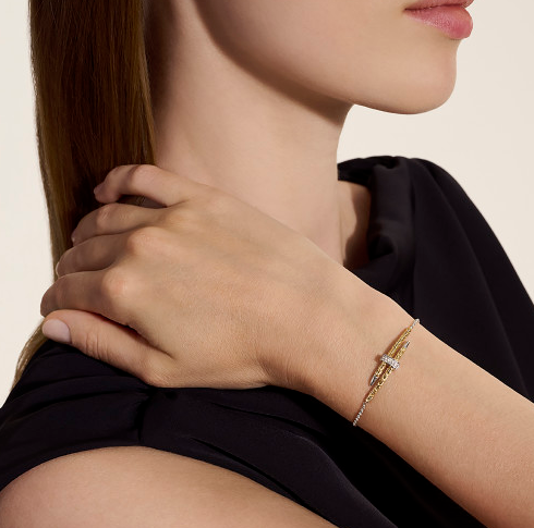 SS/14KY SPEAR DIAMOND STATION BRACELET