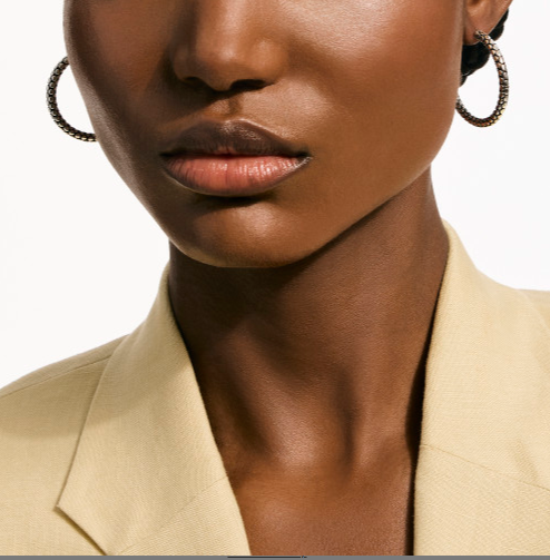 SS DOT HOOP EARRINGS, 37MM