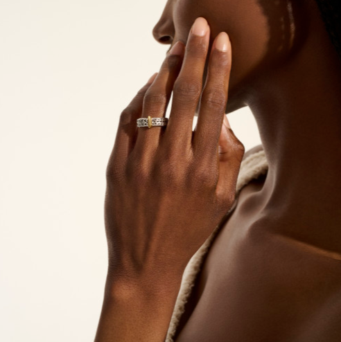 SS/14KY ICON LINK BAR RING, 6MM
