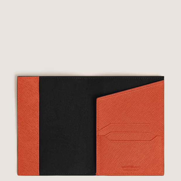 MONTBLANC PASSPORT HOLDER IN TANGERINE SARTORIAL LEATHER