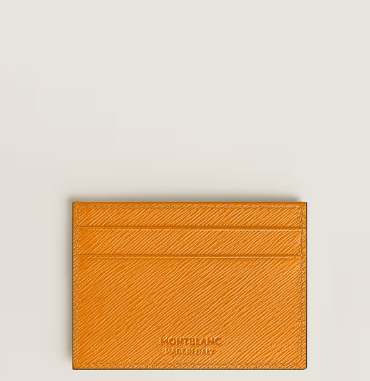 MONTBLANC CARD HOLDER 5CC IN SAFFRON SARTORIAL LEATHER