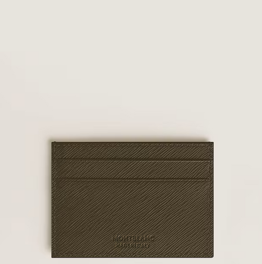 MONTBLANC CARD HOLDER 5CC IN KHAKI SARTORIAL LEATHER