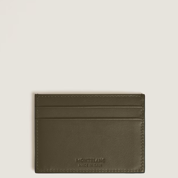 MONTBLANC CARD HOLDER 5CC IN KHAKI EXTREME LEATHER