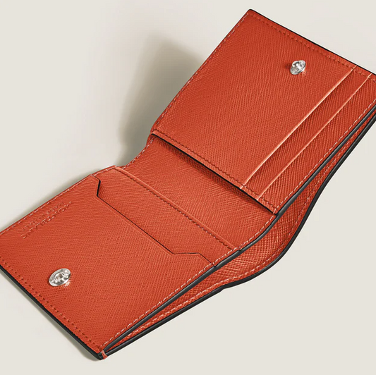MONTBLANC MINI WALLET 4CC IN TANGERINE SARTORIAL LEATHER