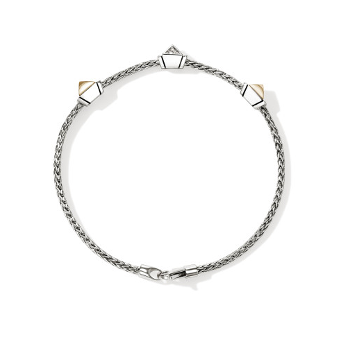 SS/14KY ICON STUD DIAMOND BRACELET