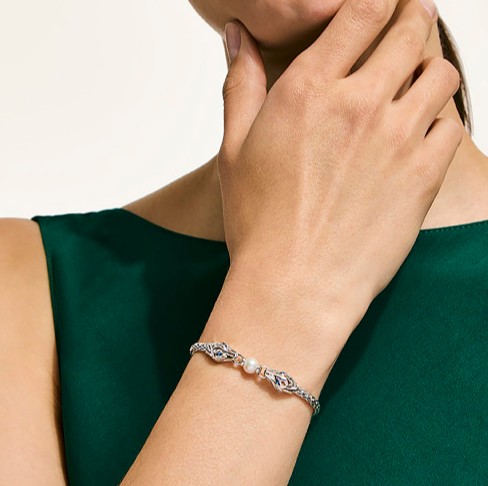 SS NAGA BRACELET WITH PEARL AND SAPPHIRE