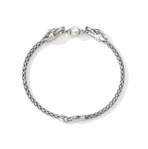 SS NAGA BRACELET WITH PEARL AND SAPPHIRE