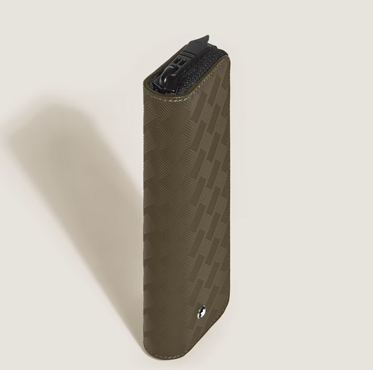 MONTBLANC 1-PEN POUCH WITH ZIP IN KHAKI EXTREME LEATHER