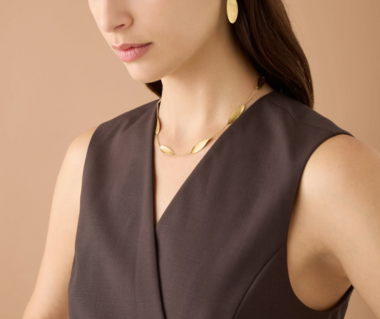 MARCO BICEGO 18KY LUNARIA STATION SHORT NECKLACE