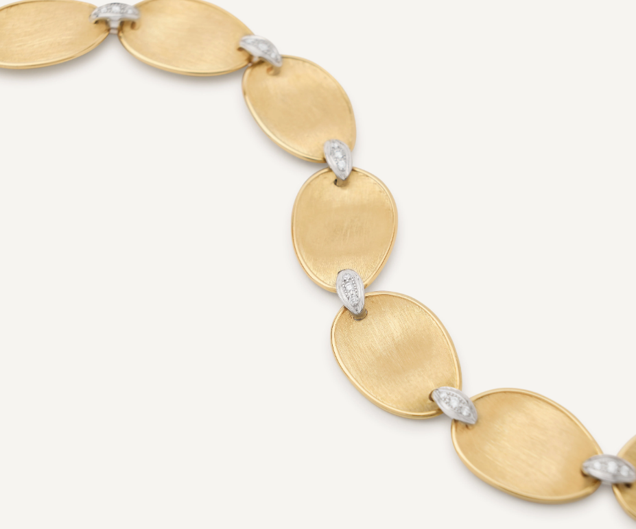 MARCO BICEGO 18KY LUNARIA COLLAR NECKLACE WITH DIAMOND ACCENTS