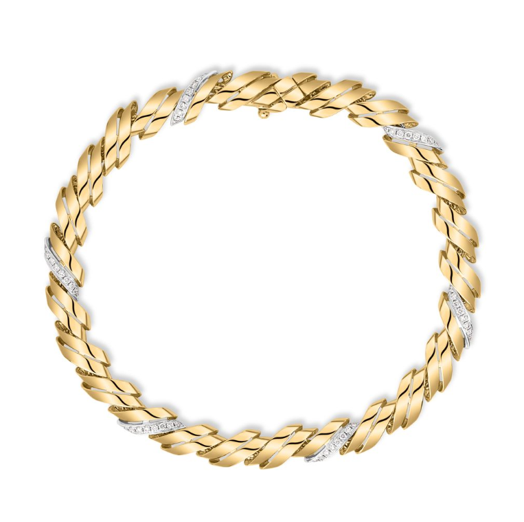 ROBERTO COIN 18KYW SAN MARCO DIAMOND BRACELET