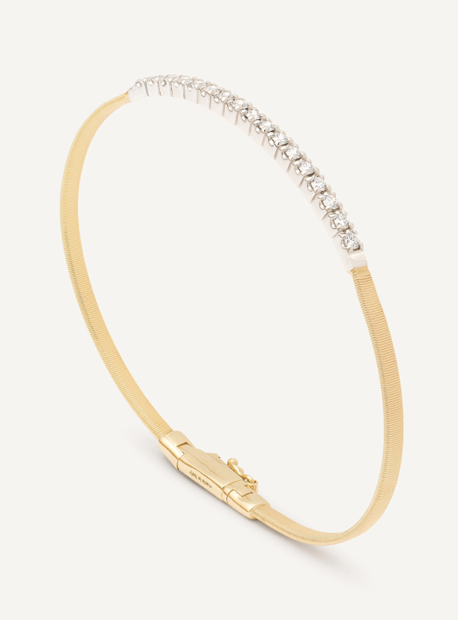 MARCO BICEGO 18KY GOLD COIL BANGLE WITH DIAMOND BAR