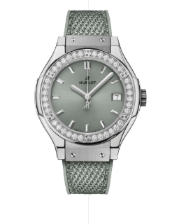 33MM CLASSIC FUSION TITANIUM SAGE GREEN DIAMONDS