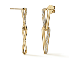 HEARTS ON FIRE 18KY INSIDE/OUT DIAMOND LINK EARRINGS SMALL