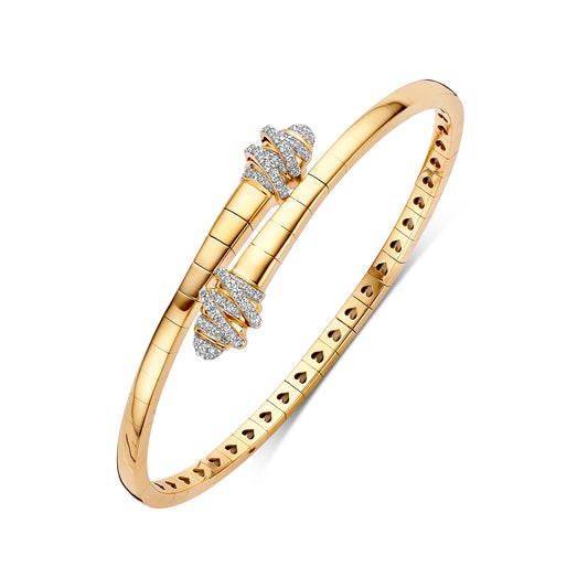 TIRISI 18KY BYPASS FLEX BANGLE W/DIAS