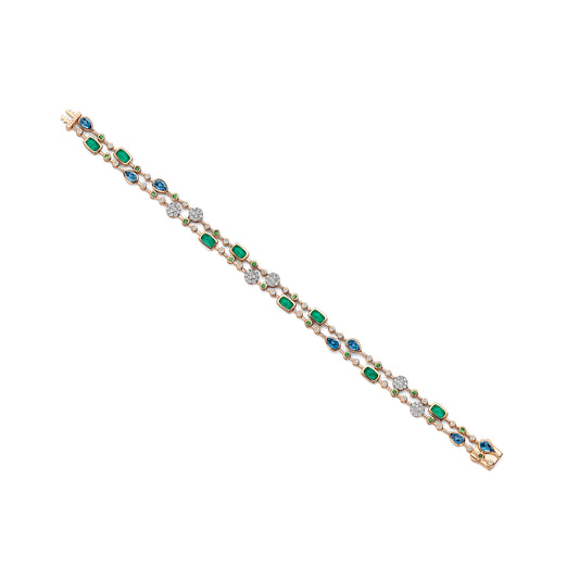 TIRISI 18KR EMERALD AND DIAMOND BRACELET