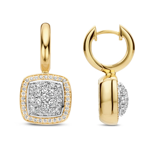 TIRISI 18KY DIAMOND PAVE SQUARE EARRINGS