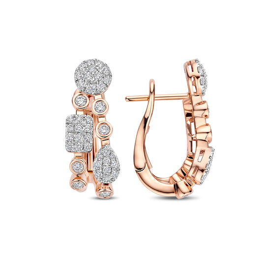 TIRISI 18KR DIAMOND MULTI SHAPE PAVE EARRINGS