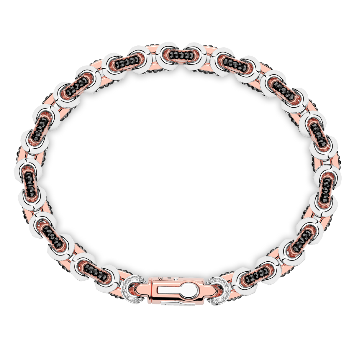 18KWR MENS WHITE & BLACK DIAMOND BRACELET