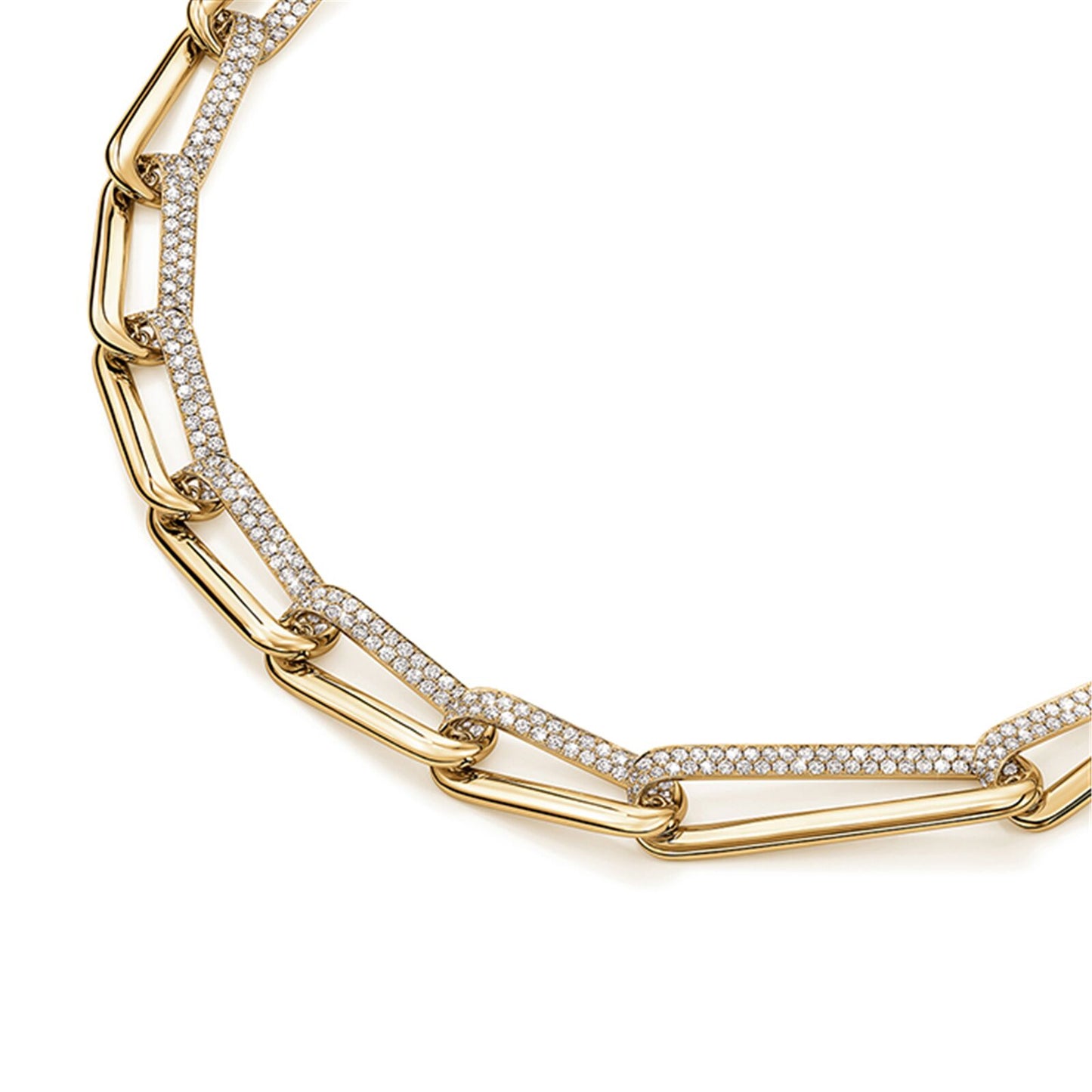 18KY INSIDE OUT DIAMOND LINK NECKLACE