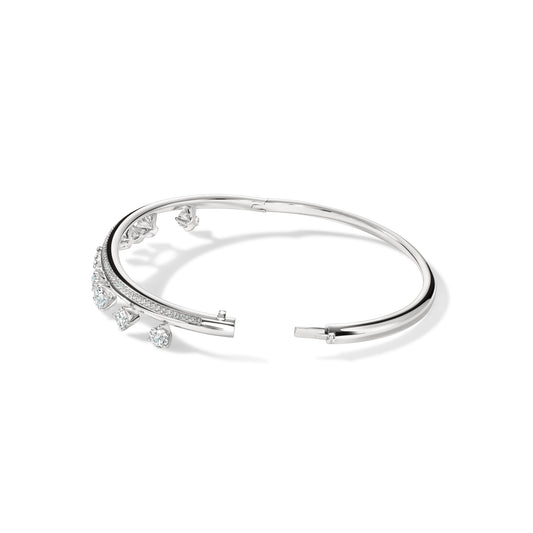 HEARTS ON FIRE 18KW BARRE FLOATING DIAMOND PAVE BANGLE