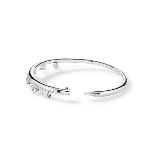 HEARTS ON FIRE 18KW BARRE FLOATING DIAMOND BANGLE