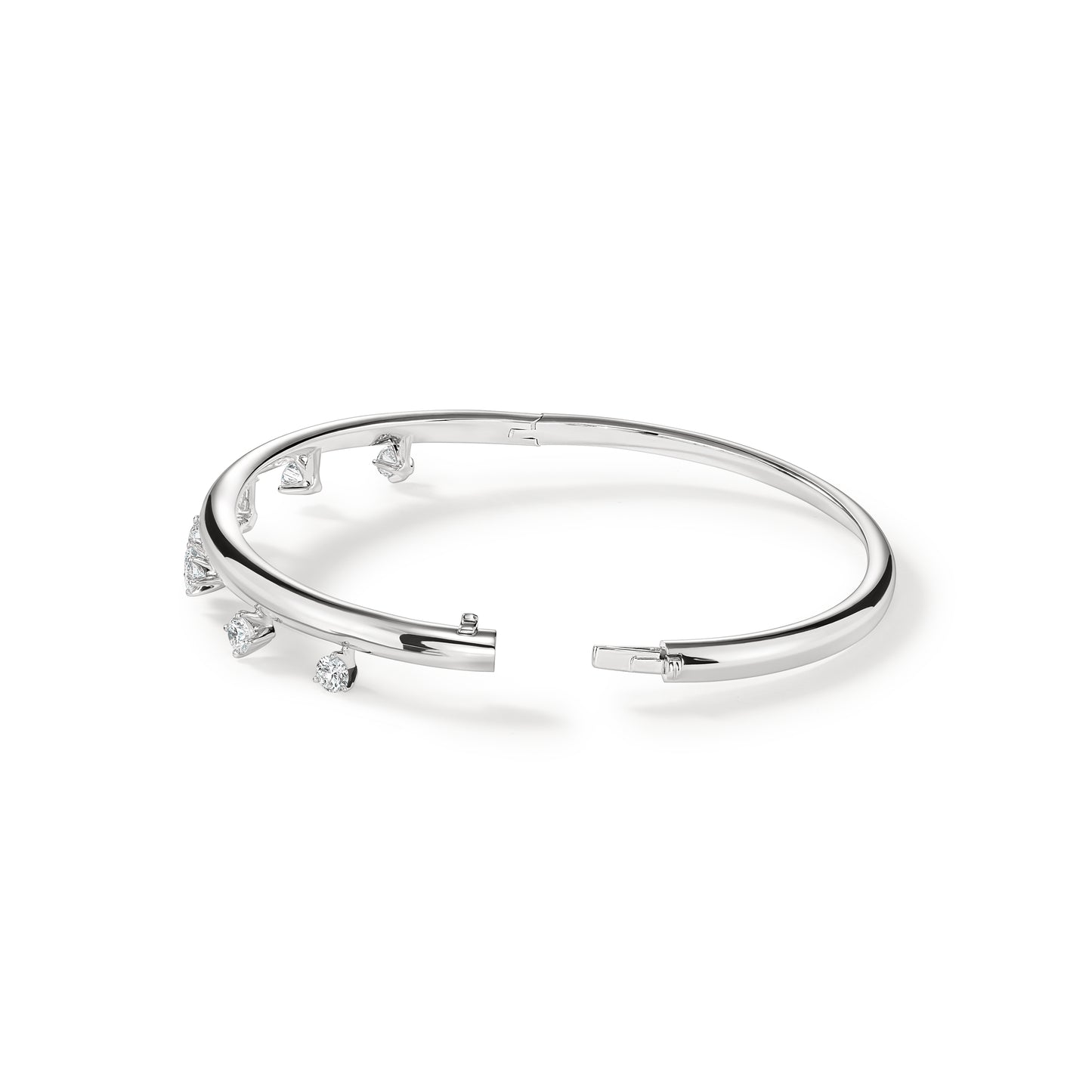 HEARTS ON FIRE 18KW BARRE FLOATING DIAMOND BANGLE