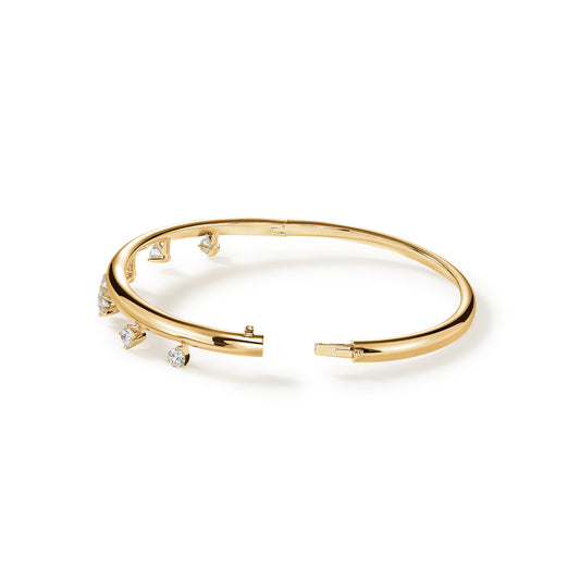 HEARTS ON FIRE 18KY BARRE FLOATING DIAMOND BANGLE