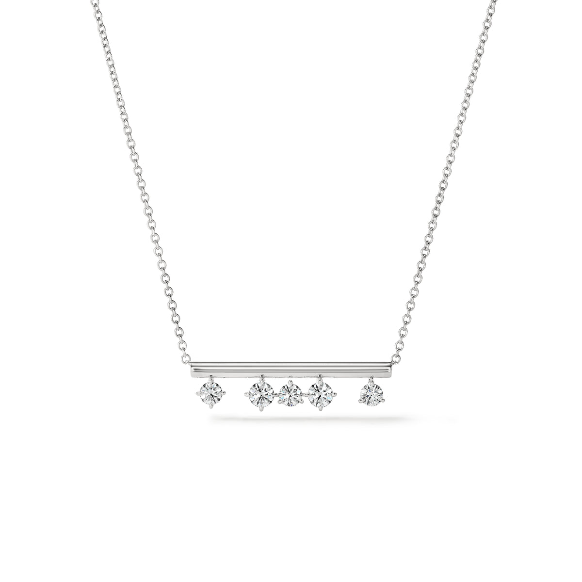 HEARTS ON FIRE 18KW BARRE FLOATING DIAMOND PENDANT NECKLACE