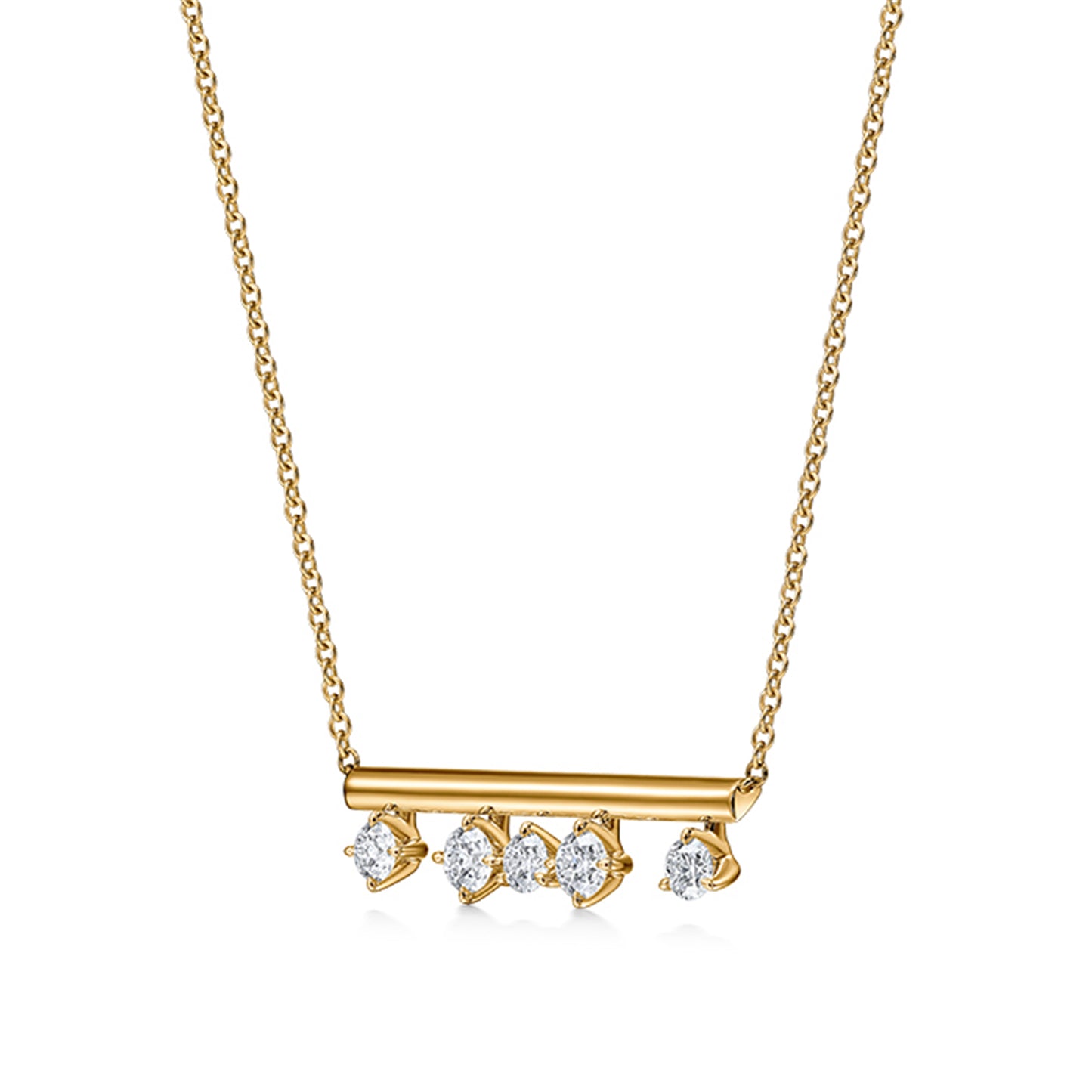 HEARTS ON FIRE 18KY BARRE FLOATING DIAMOND PENDANT NECKLACE