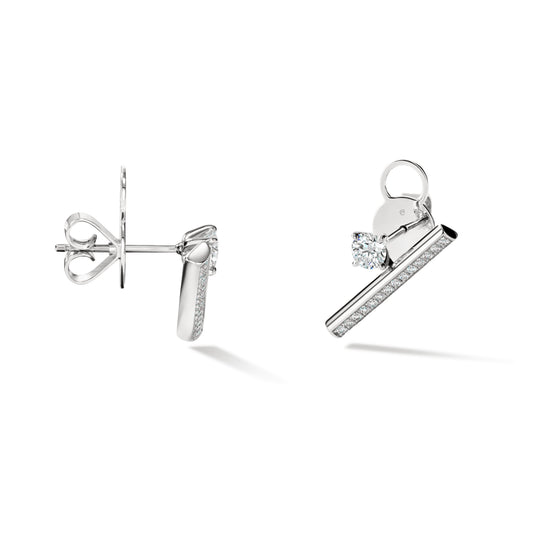 HEARTS ON FIRE 18KW BARRE FLOATING DIAMOND CLIMBER EARRINGS