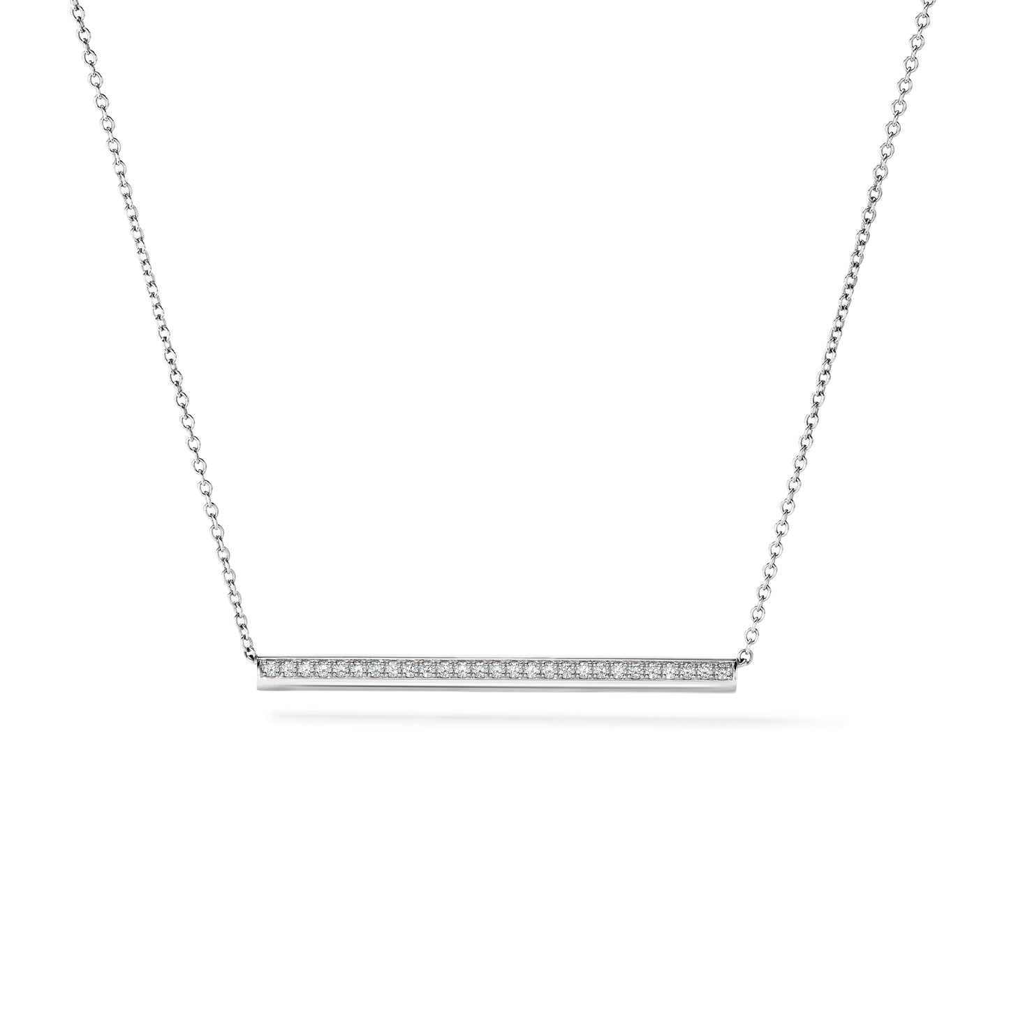 HEARTS ON FIRE 18KW BARRE PAVE NECKLACE