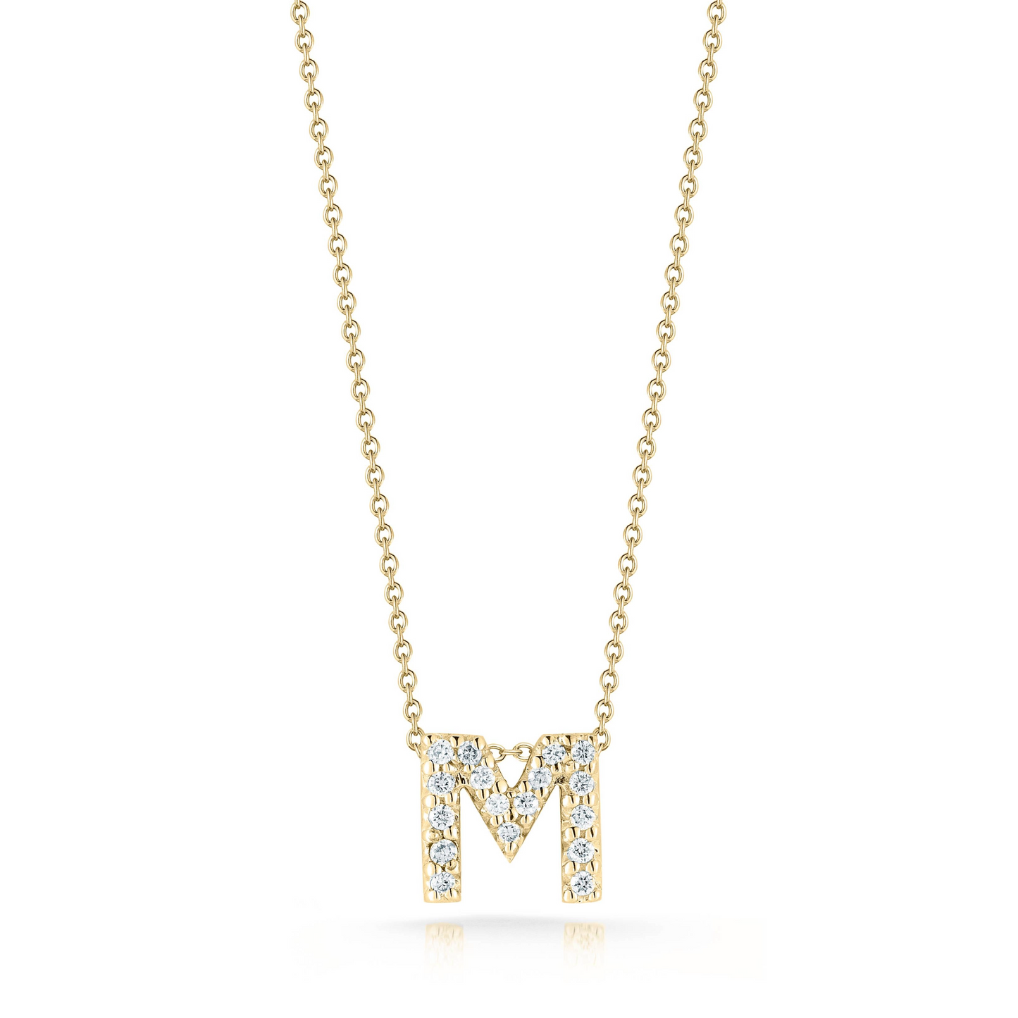 18KY DIAMOND LOVE LETTER M