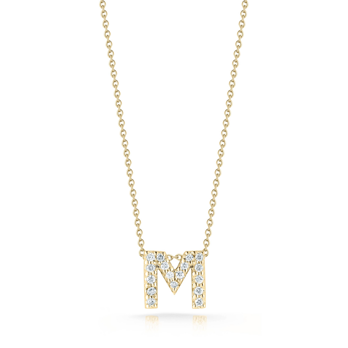 18KY DIAMOND LOVE LETTER M