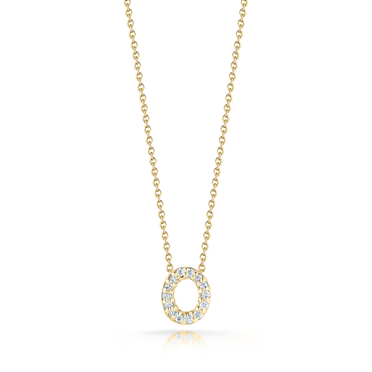 18KY TINY TREASURES DIAMOND LOVE LETTER NECKLACE
