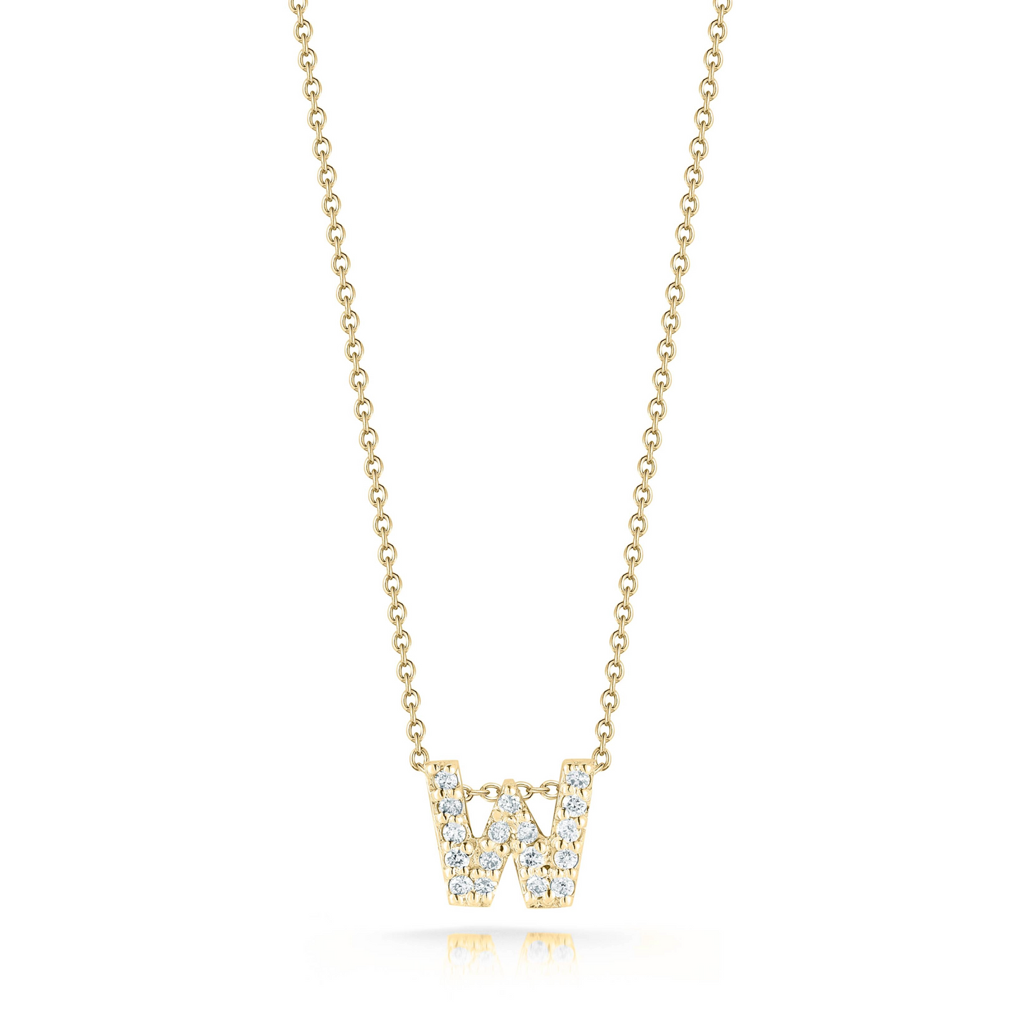 18KY TINY TREASURES DIAMOND LOVE LETTER NECKLACE
