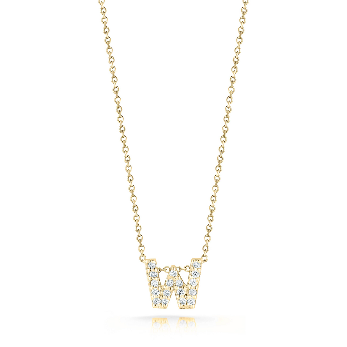 18KY TINY TREASURES DIAMOND LOVE LETTER NECKLACE