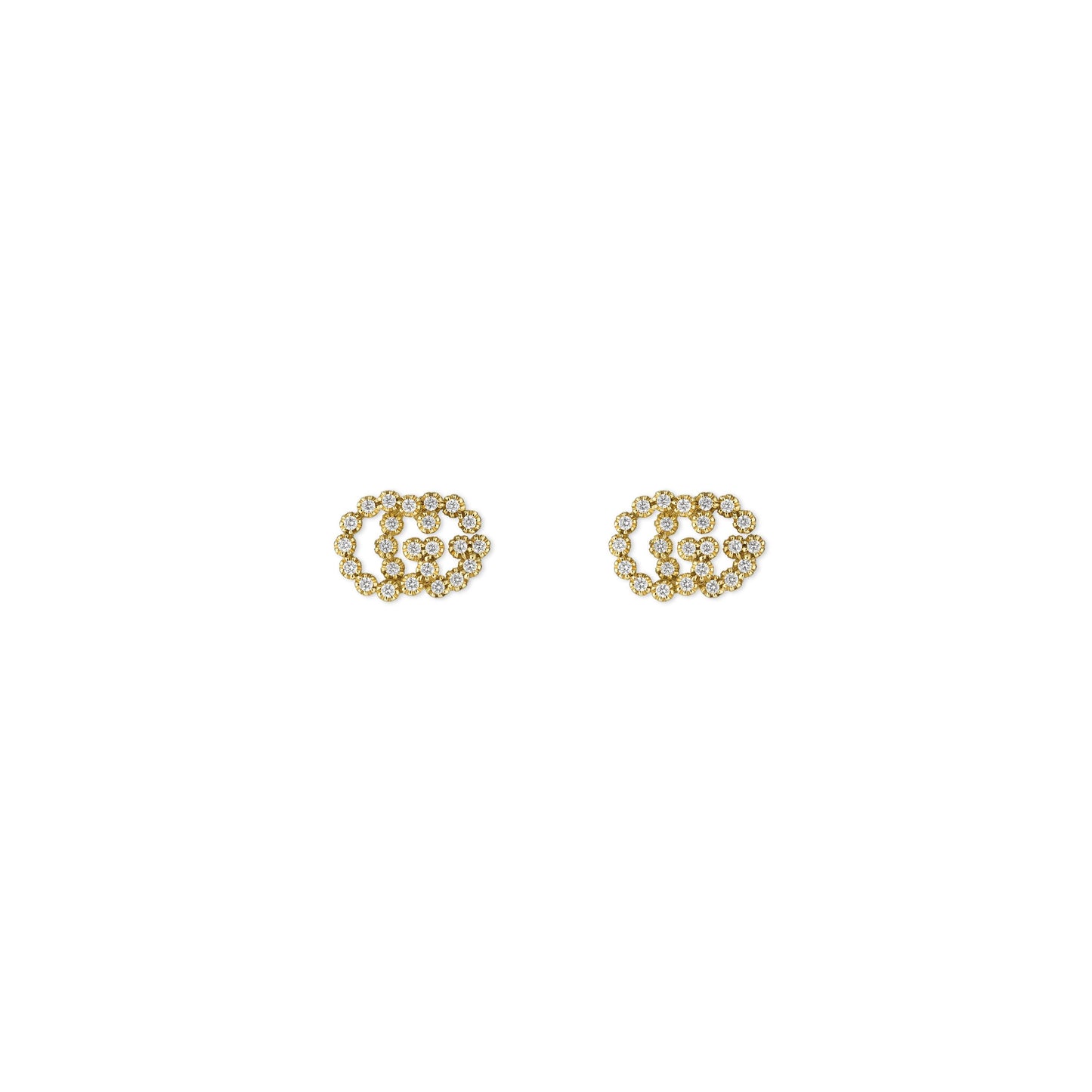 18KY HALF PAIR DIA RUNNING GG STUD EARRS