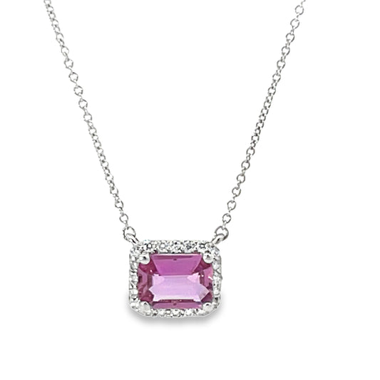 18KW DIAMOND AND PINK SAPPHIRE NECKLACE
