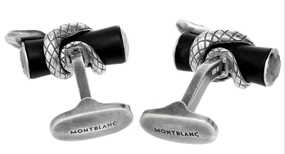 ROUGE ET NOIR SERPENT DETAIL BLACK RUTHENIUM CUFFLINKS