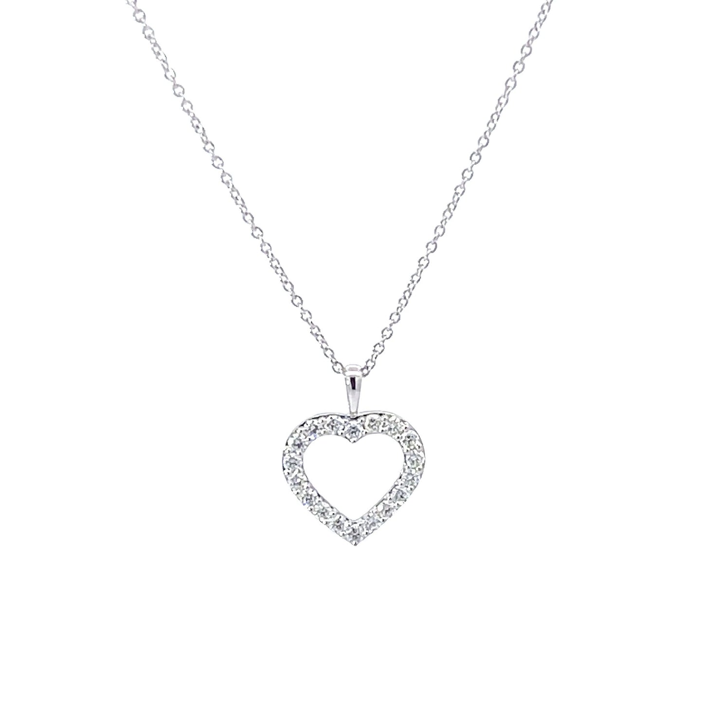 18WG DIAMOND HEART PENDANT ON CHAIN