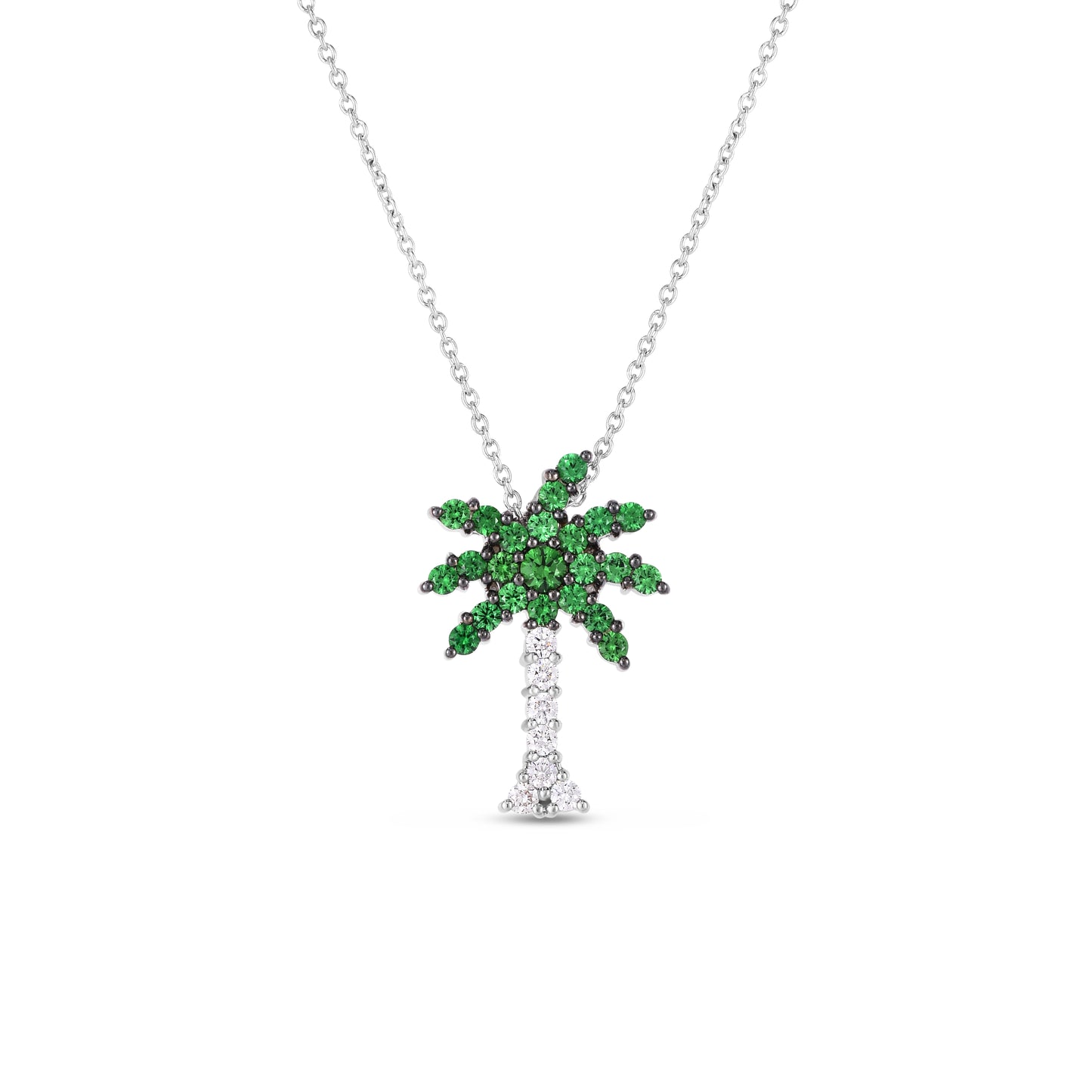 18KW TINY TREASURES DIAMOND AND TSAVORITE PALM TREE
