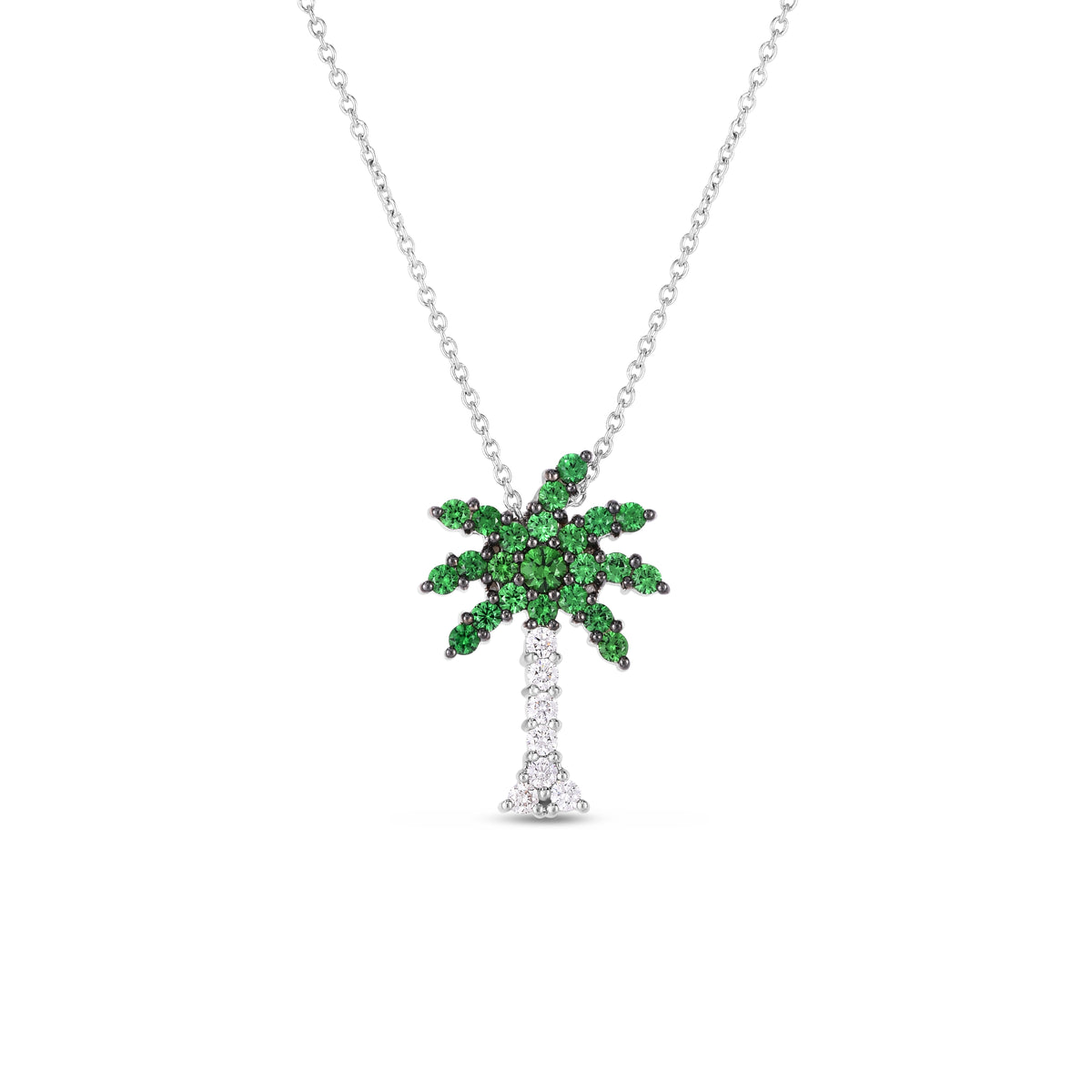 18KW TINY TREASURES DIAMOND AND TSAVORITE PALM TREE
