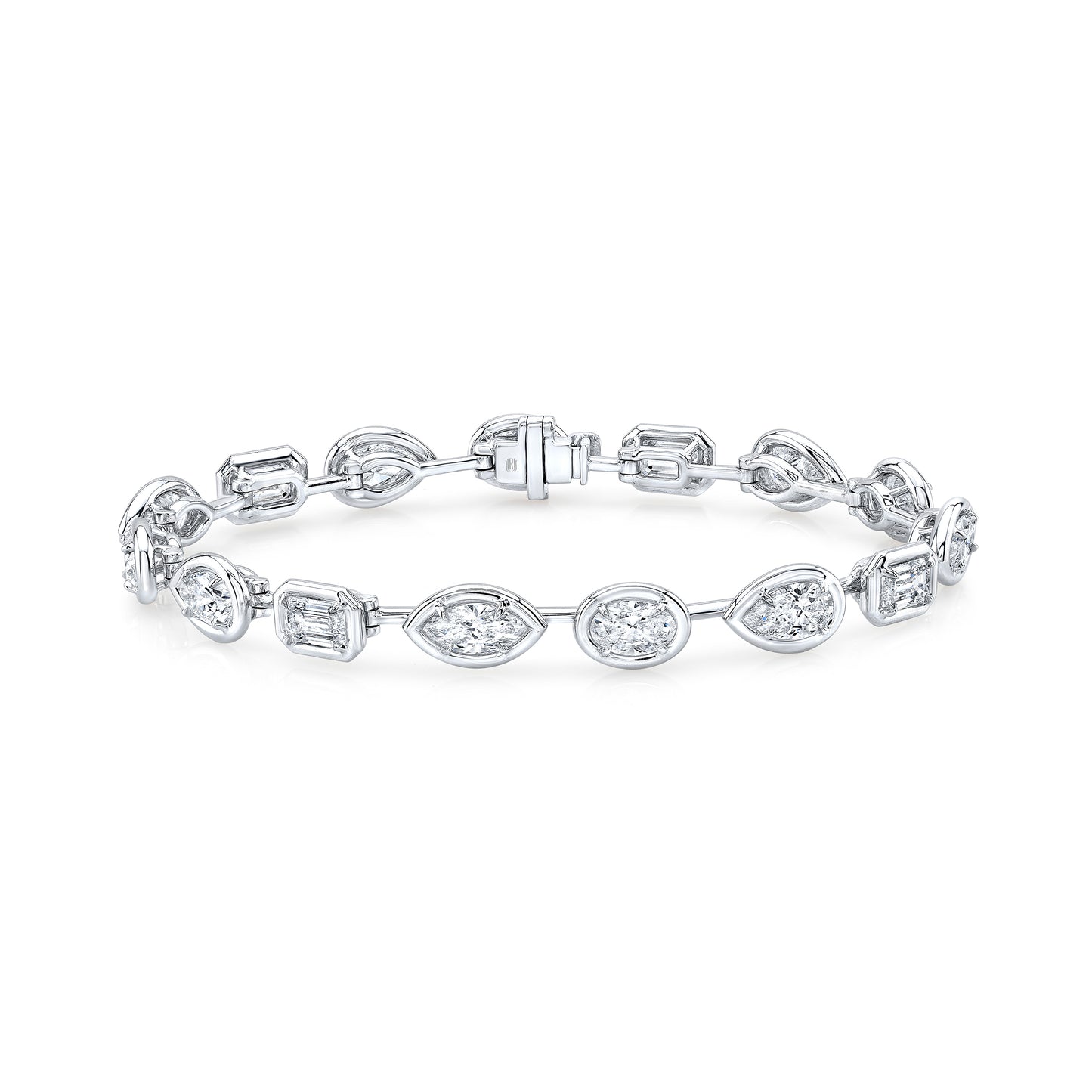 RAHAMINOV 18KW MIXED FANCY SHAPE BEZEL SET DIAMOND BRACELET