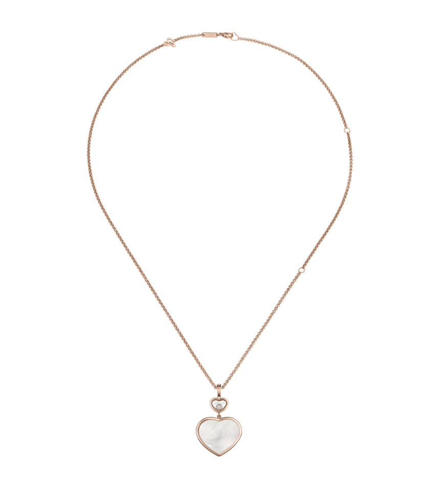 18KR MOTHER OF PEARL HAPPY HEART DIAMOND PENDANT