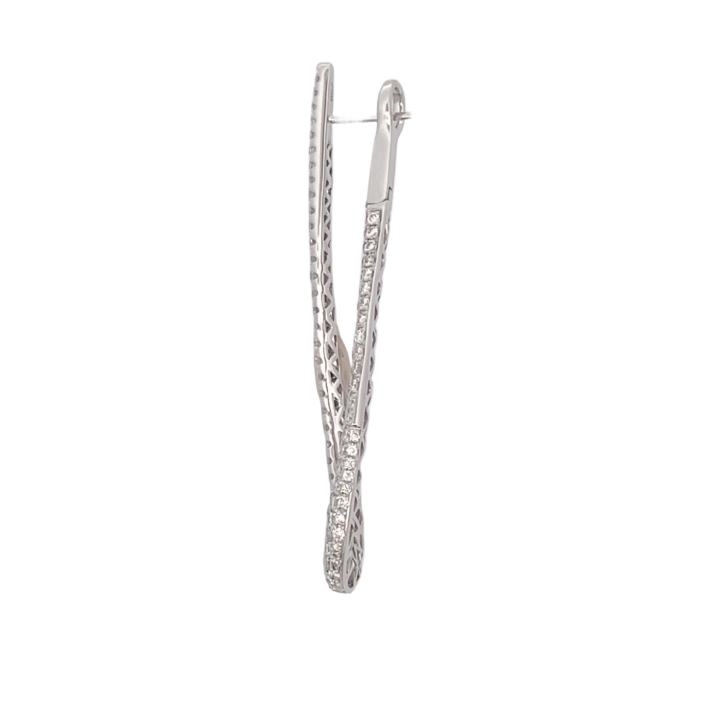 18KW DIAMOND TEAR DROP EARRINGS