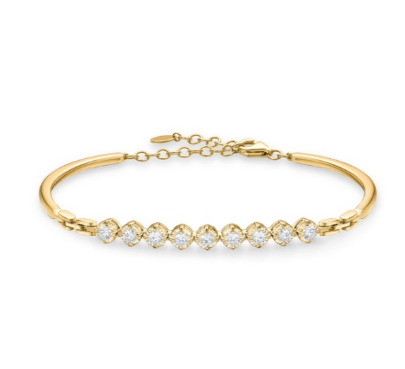 18KY ESSENTIAL .59 TCW DIAMOND SOFT LINK BANGLE