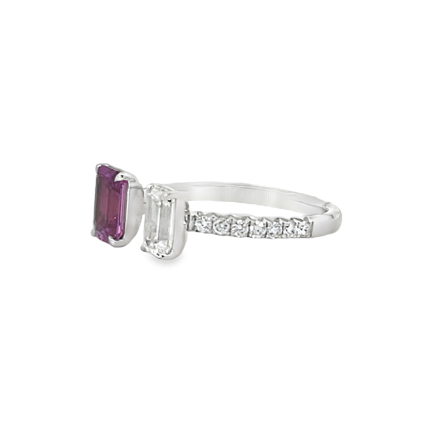 18KW PINK SAPPHIRE AND DIAMOND RING