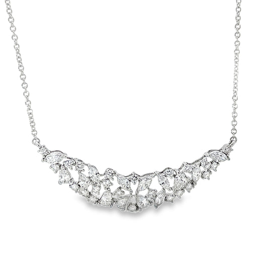 18KW MIXED DIAMOND SHAPE NECKLACE